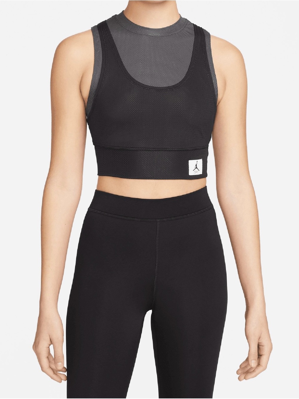 Jordan Essentials Women's Cropped Top DN0602-060 Anthracite Black Size S